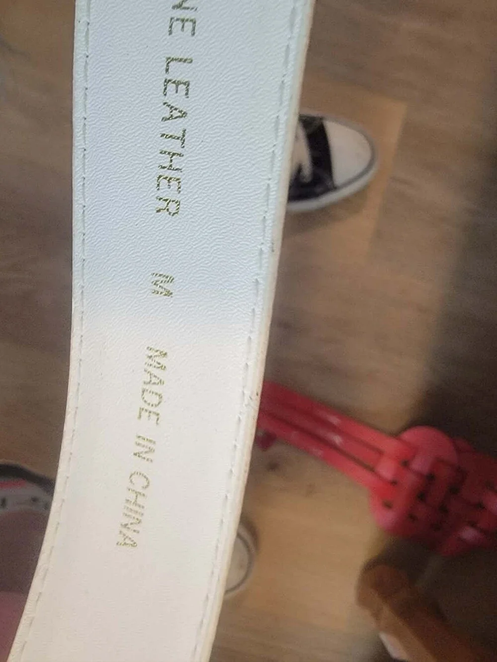 Kelly & Lang White Leather Belt Sz M